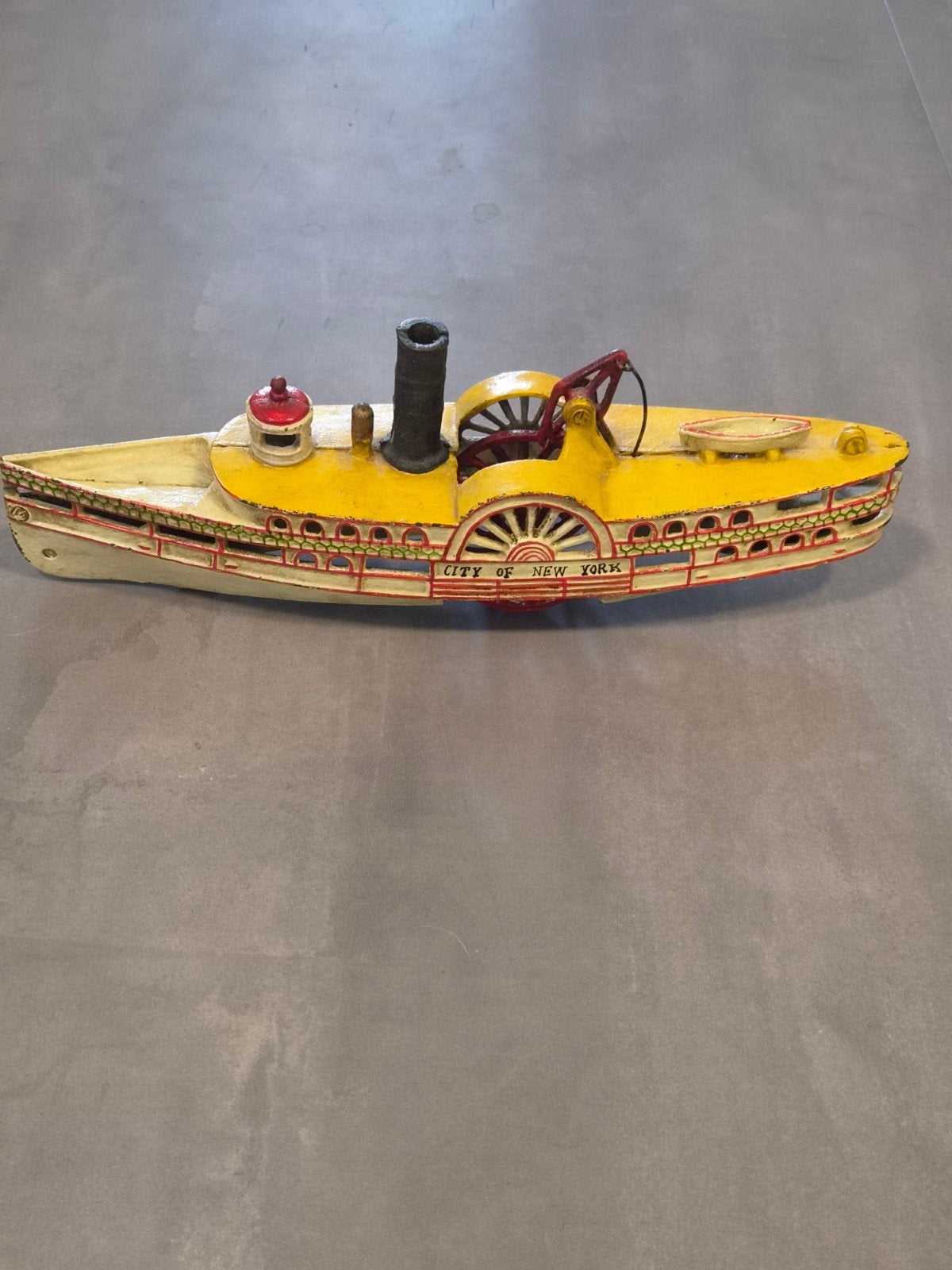 zeer mooie antieke gietijzeren stoomboot., Antiek en Kunst, Ophalen of Verzenden