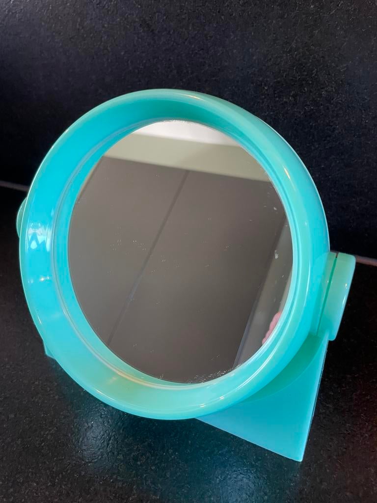 Retro make-up spiegel.  Mint groen., Minder dan 50 cm, Gebruikt, Ophalen of Verzenden, Minder dan 100 cm