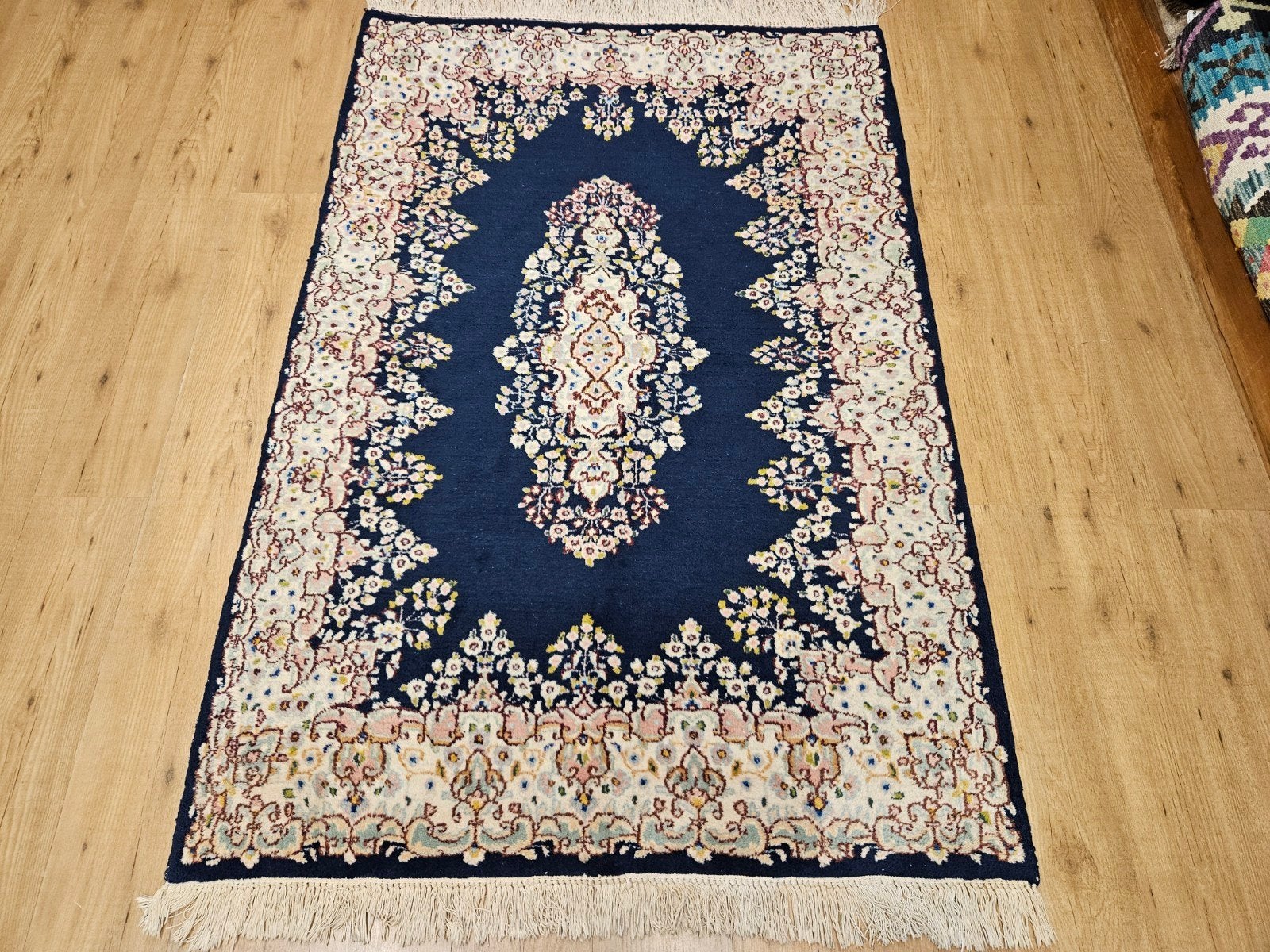 Vintage handgeknoopt perzisch tapijt kirman 180x124, Info@SlatsAntiek.nl, Tweedehands, 100 tot 150 cm, Ophalen of Verzenden