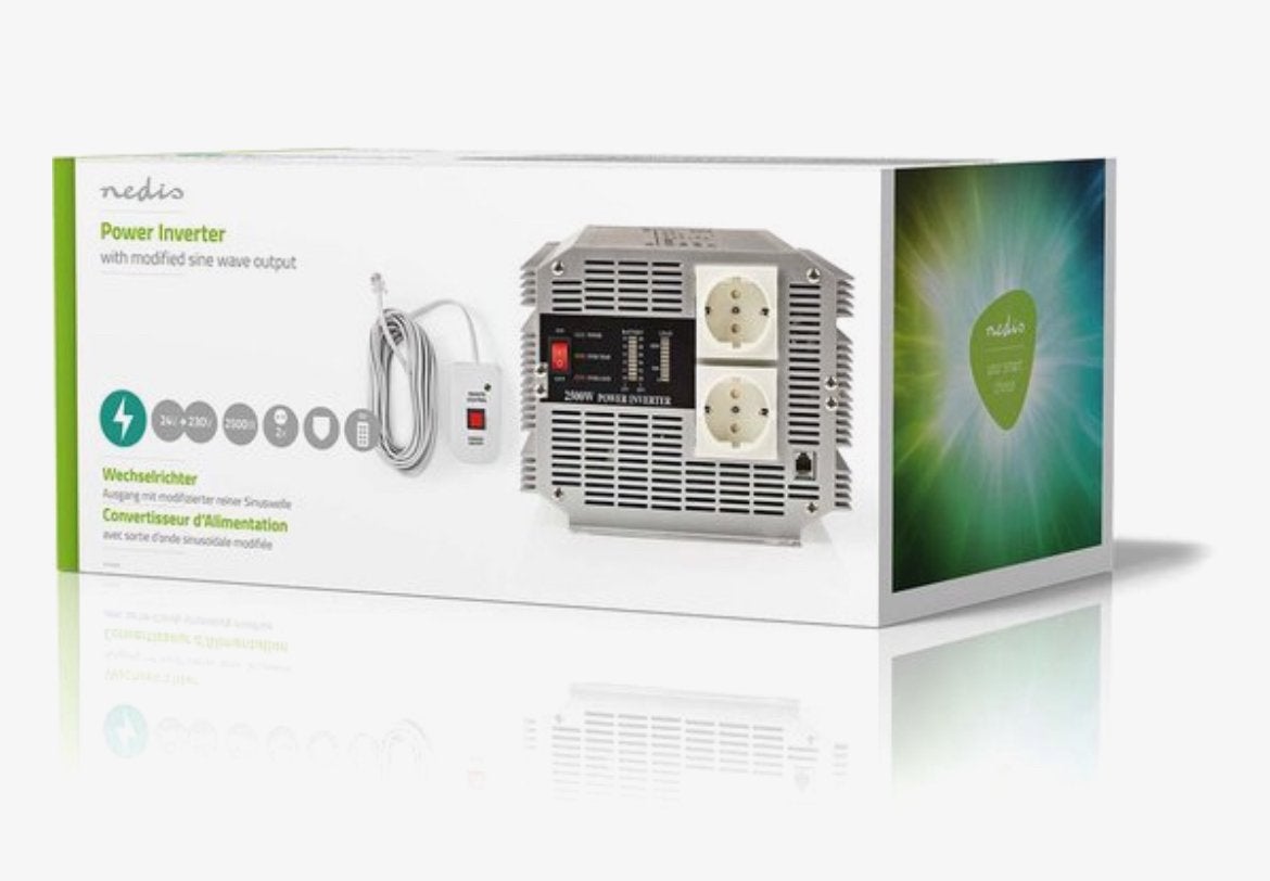 Omvormer 12v 220v 230v Nedis 2500 Watt, Ophalen of Verzenden, Nieuw