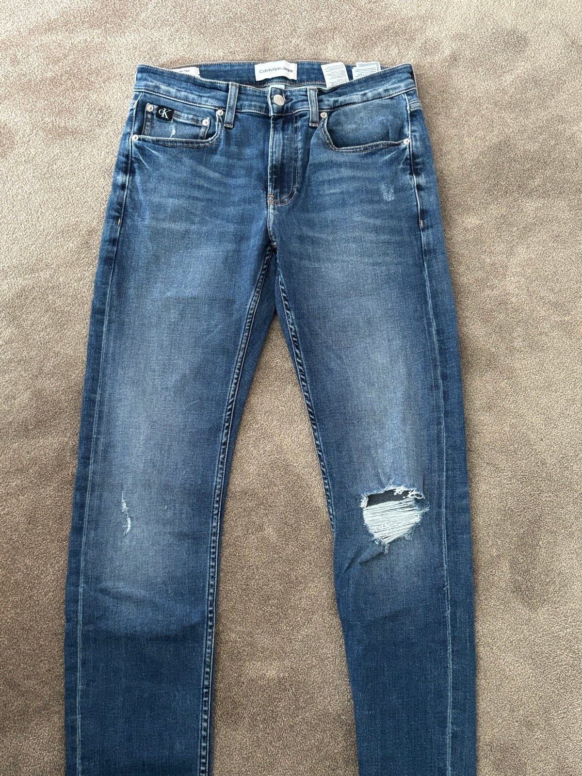 Calvin Klein Jeans Slim Taper W29 L34, Ophalen, Gedragen, Blauw, W28 - W29 (confectie 36)
