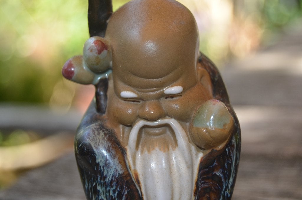 Klein beeldje van een Chinese wijze, Shoulao (寿老 / Shou Lao), Antiek en Kunst, Reliëf, Steen/keramiek, Ophalen of Verzenden, China