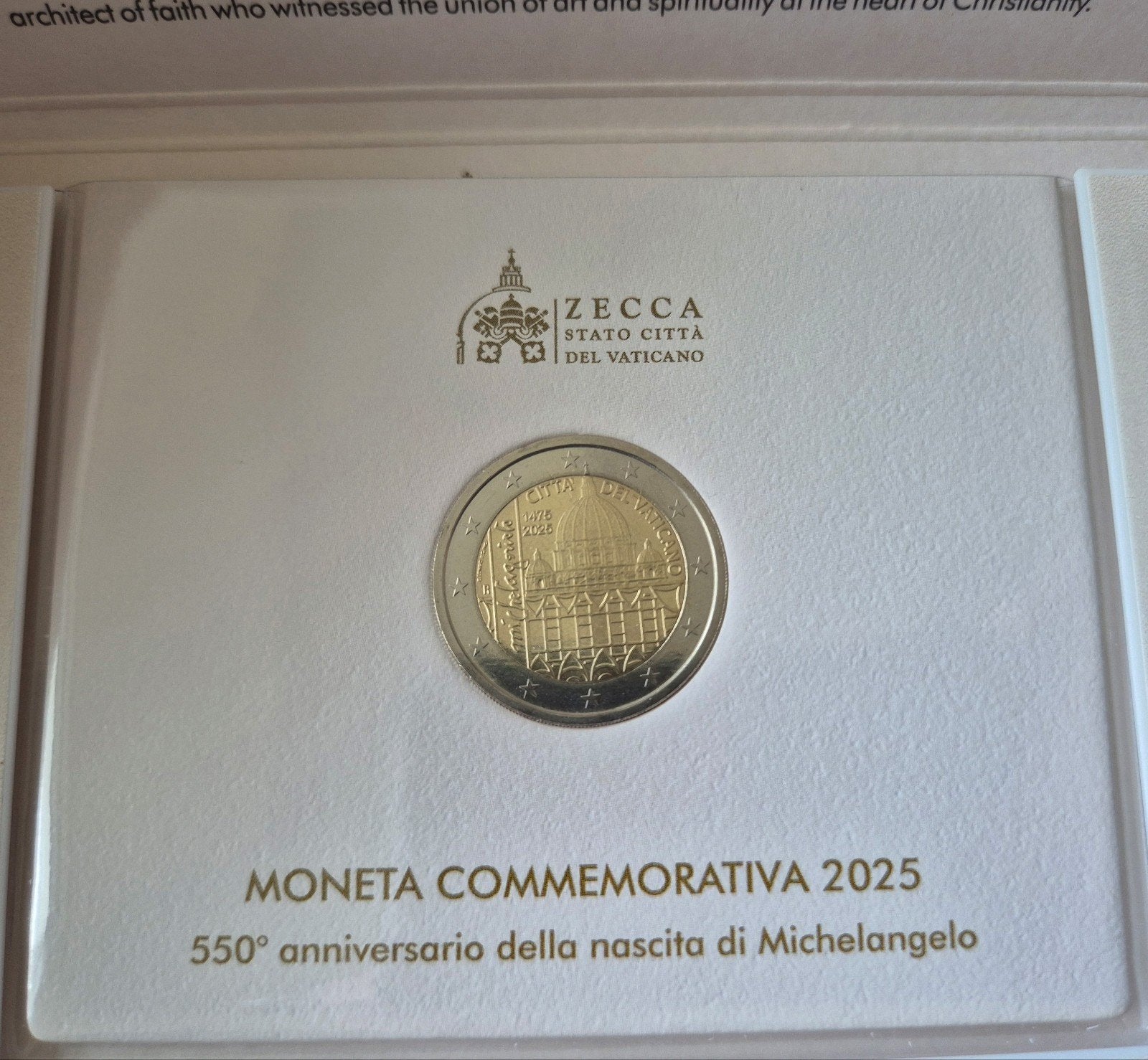 2 euro 2025 Vaticaan Michelangelo, Postzegels en Munten, Munten | Europa | Euromunten, Ophalen, Vaticaanstad, 2 euro
