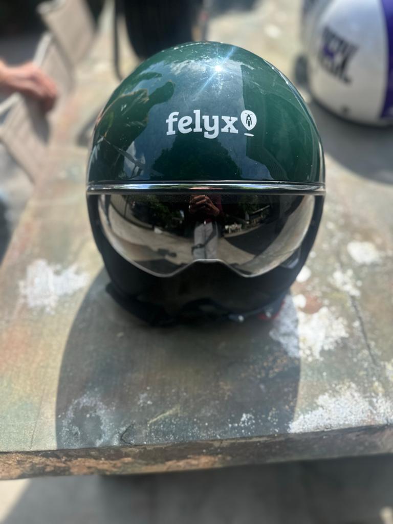 Felyx helm met windvizier - Groen, Ophalen of Verzenden, Gebruikt, Medium