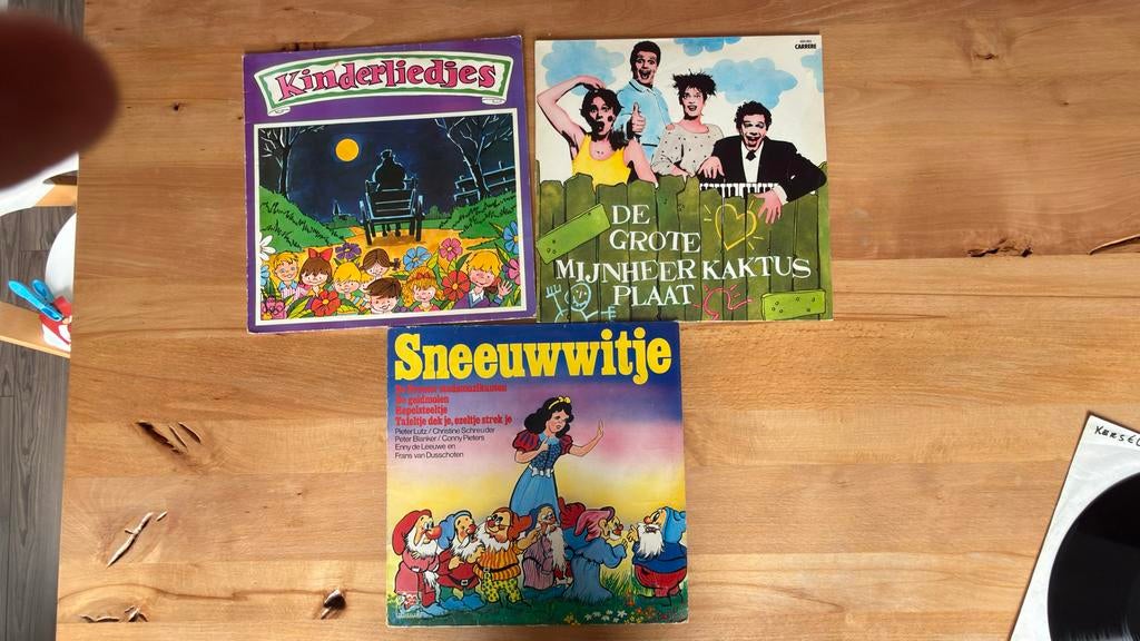 3x Kinder LP’s – Kinderliedjes / Meneer Kaktus / Sneeuwwitje, Ophalen of Verzenden, Gebruikt, Muziek, Tot 2 jaar