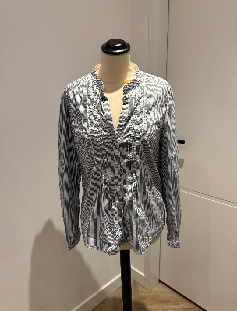Heel goed blauw wit Zara blouse top shirt S 36 kant lange mo, Blauw, Zara, Ophalen of Verzenden, Zo goed als nieuw