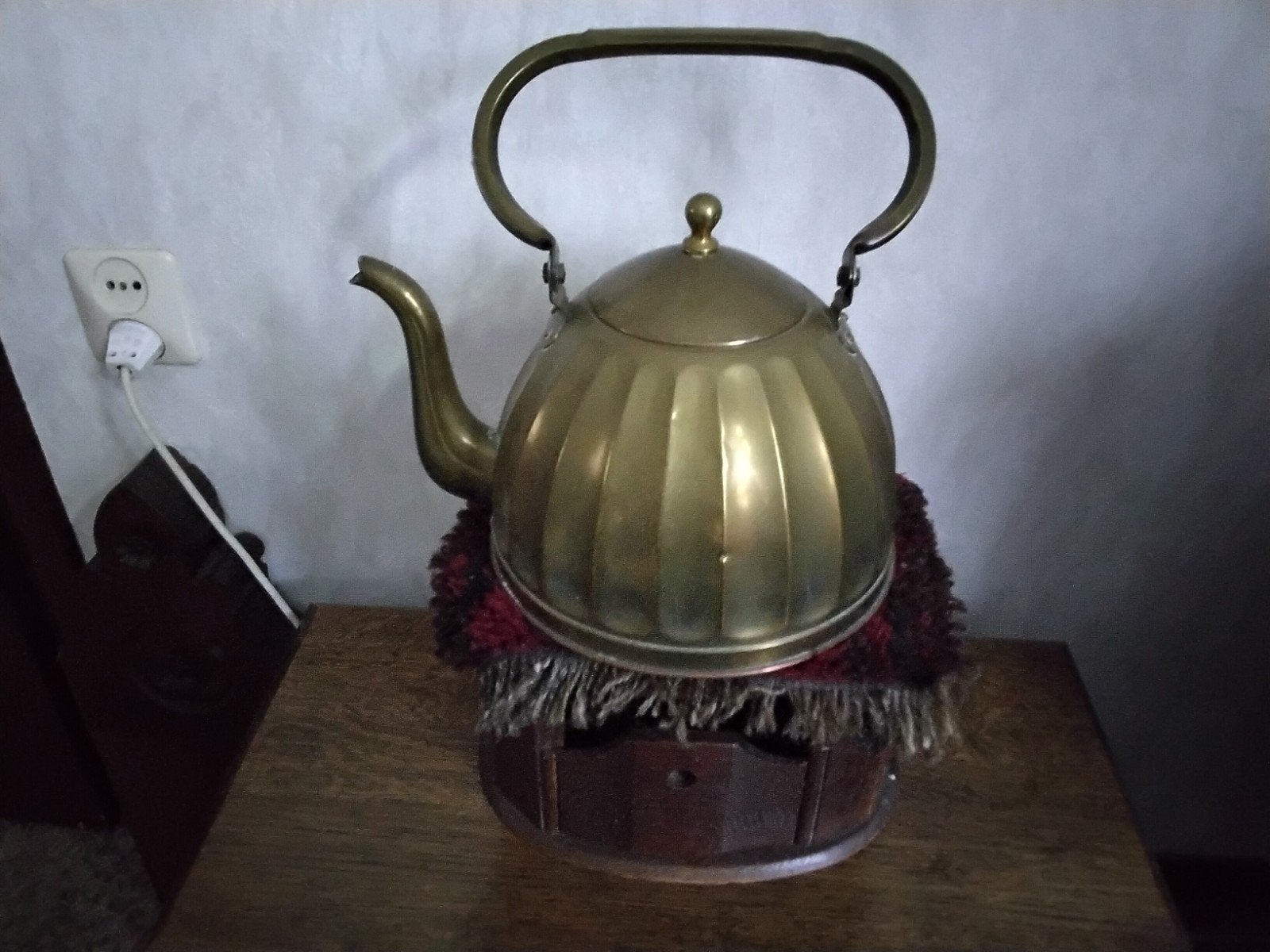 Antieke houten stoof met waterketel, Antiek en Kunst, Ophalen of Verzenden