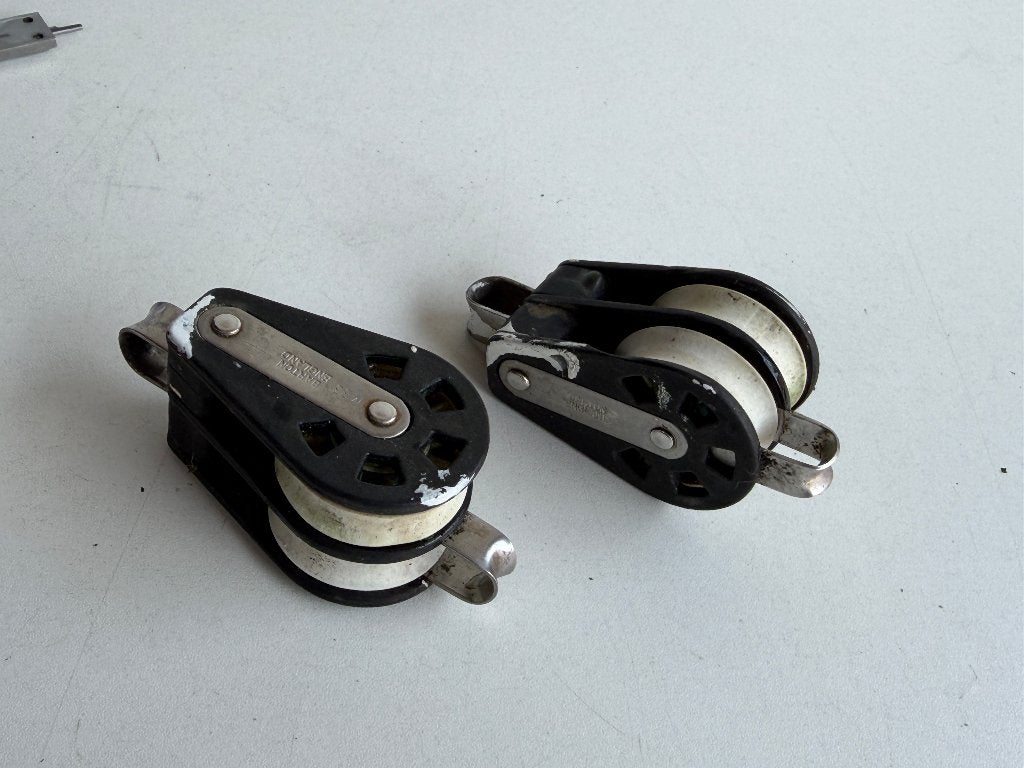 2 x Barton 2 schijfs blok 45 mm tot 12 mm lijn, hondsvot, Watersport en Boten, Accessoires en Onderhoud, Ophalen of Verzenden