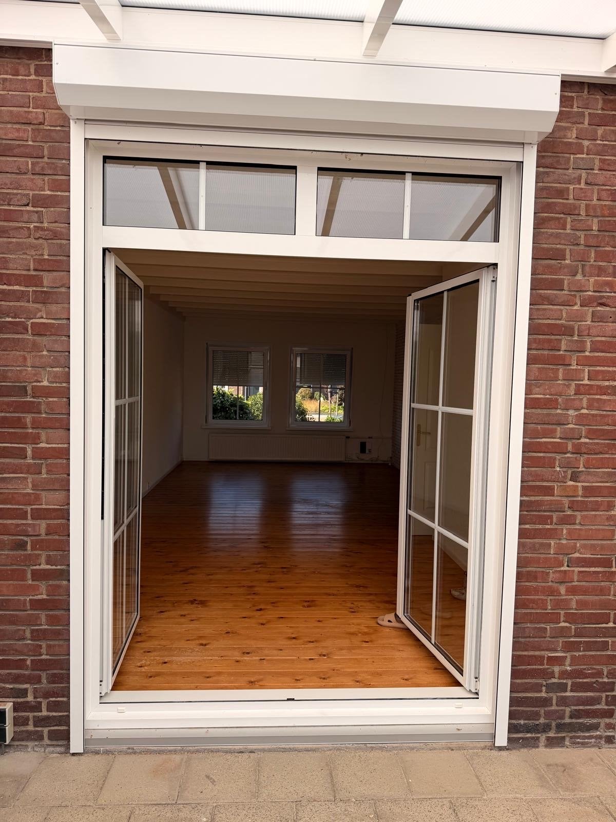 Aluminium tuindeuren met kiepstand, raam en rolluik, Ophalen, Gebruikt, Buitendeur, Metaal