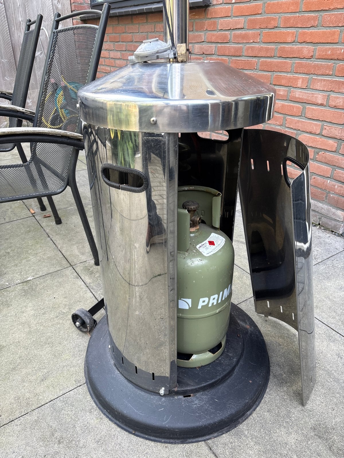 Terrasheater op gas inclusief gasfles - Prima staat!, Ophalen, Gebruikt, Gas, Vloer