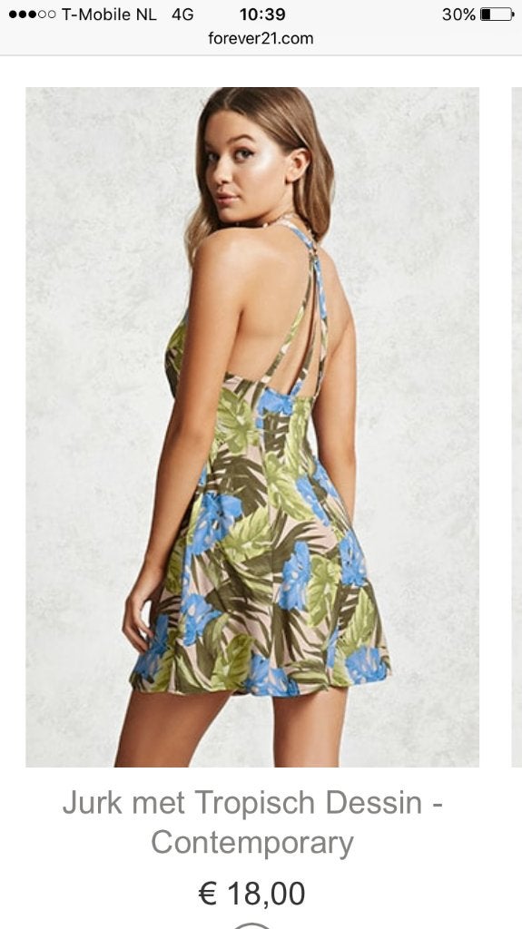 Zomerse Halterjurk met Tropische Print, Ophalen of Verzenden, Zo goed als nieuw, Roze, Onder de knie