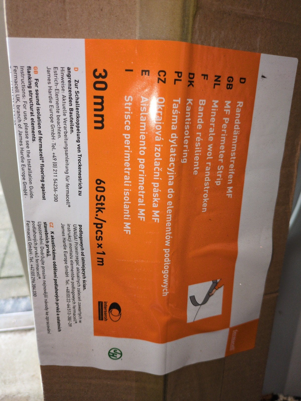 Randstroken MF 30mm - minerale wol, Doe-het-zelf en Verbouw, Ophalen