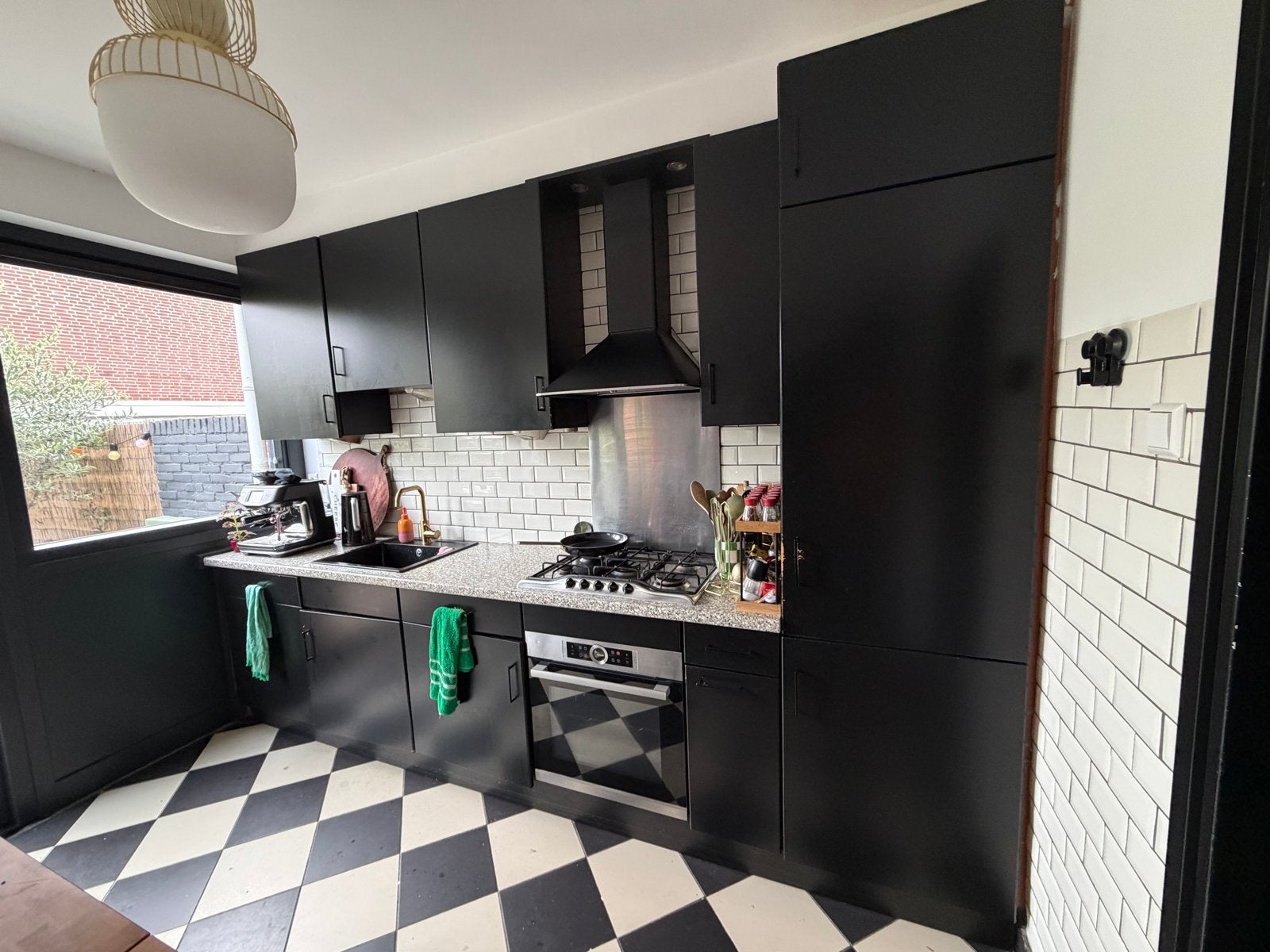 IKEA keuken met apparatuur - Zwart, Gebruikt, Ophalen, Gebruikt, Zwart, Enkelwandige keuken