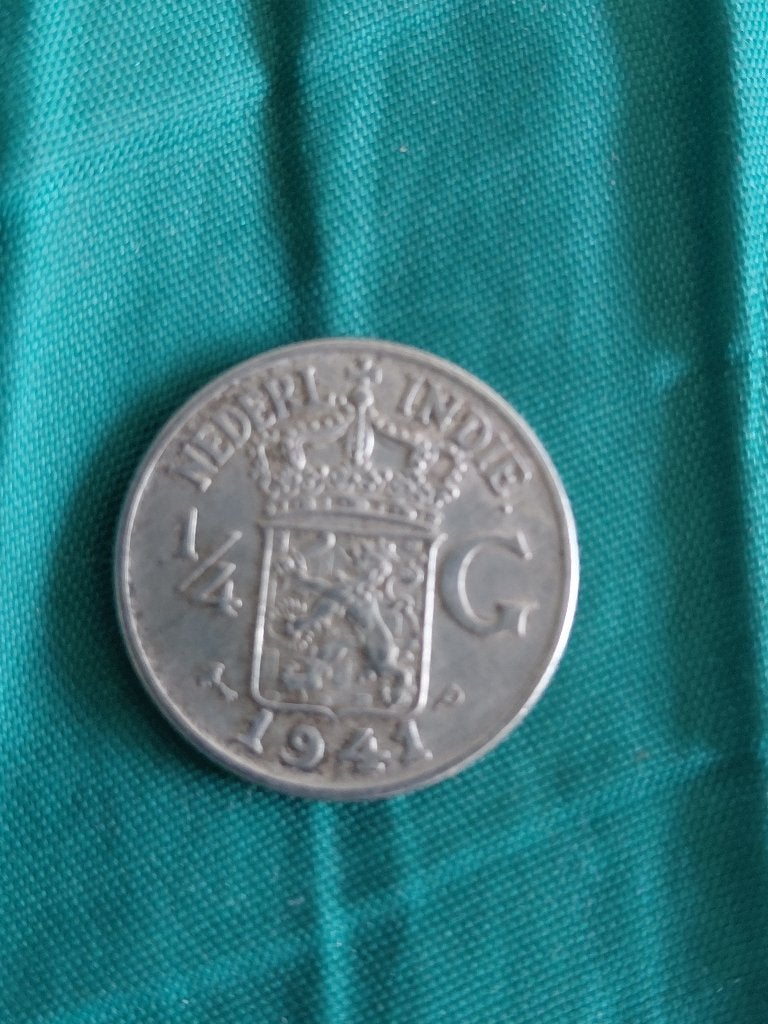 Zilveren kwartje- Nederlands-Indie -1941, Verzenden, Overige landen, Losse munt, Zilver