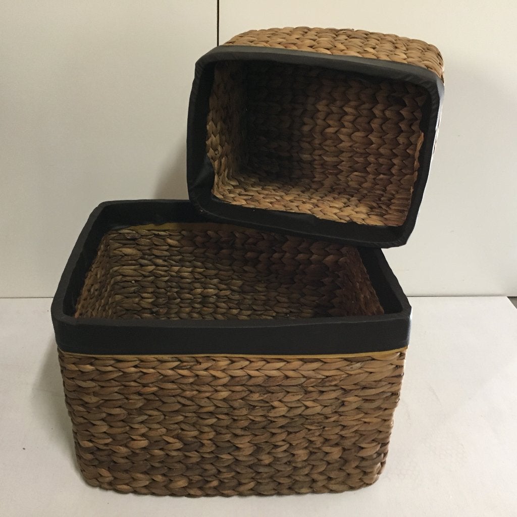 rieten manden, waterhyacint - set van 2 - Gratis bezorgd, Huis en Inrichting, Woonaccessoires | Schalen en Manden, TTM Wonen, Meubels – (Perzische) Tapijten en Woonaccessoires