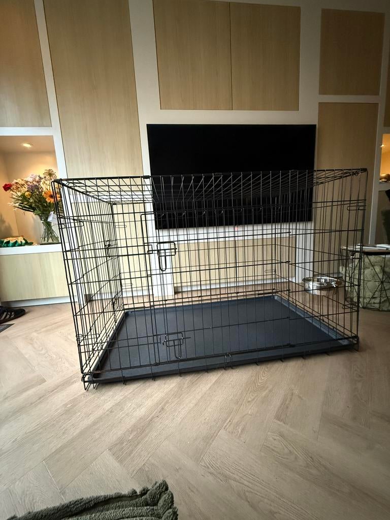 Grote Topmast Bench Zwart - Met PVC Lade | 121 x 74 x 81 CM, Dieren en Toebehoren, Hondenbenches, Ophalen, Zo goed als nieuw