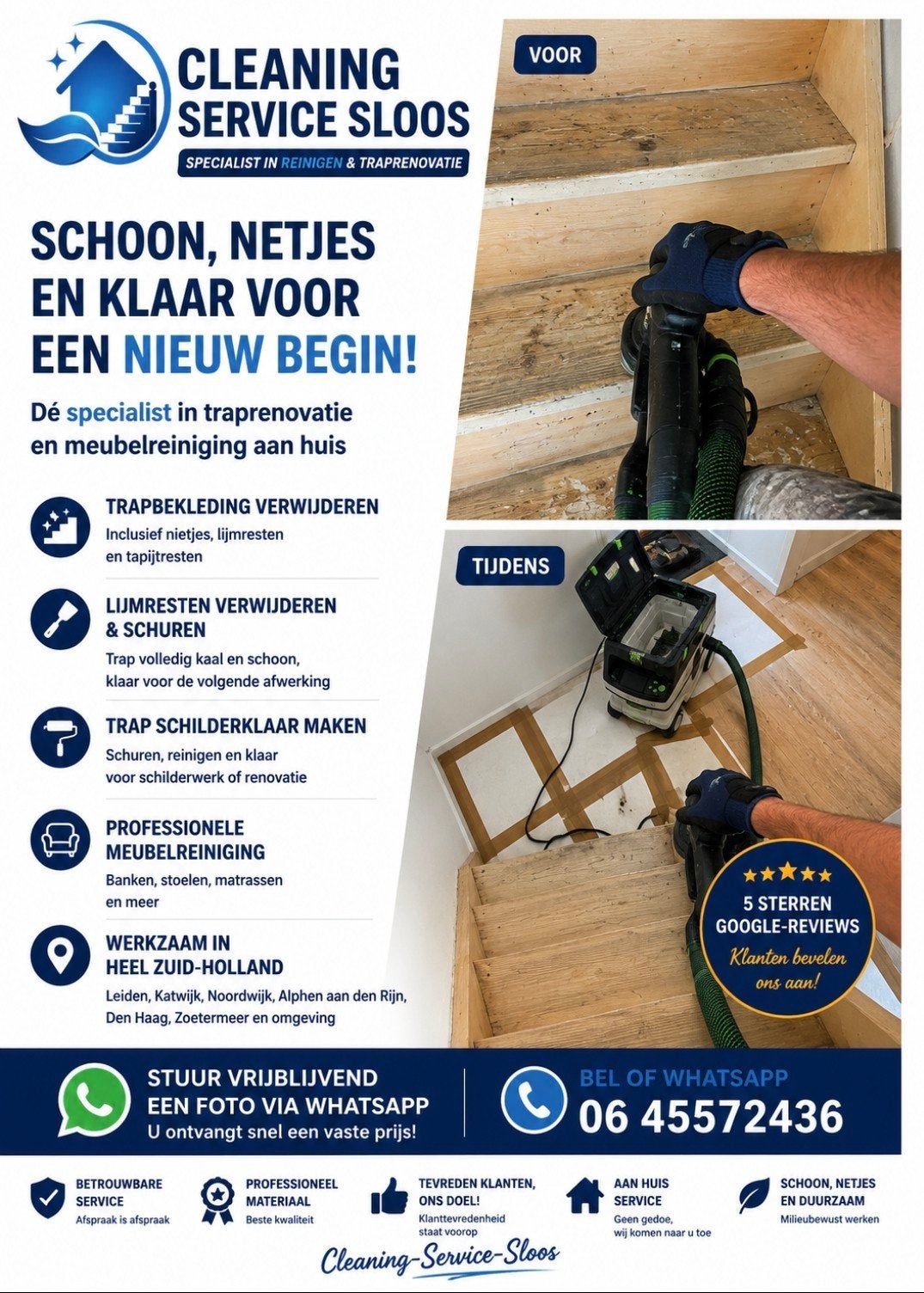Trapbekleding verwijderen & trap schilderen, Ophalen of Verzenden, Nieuw