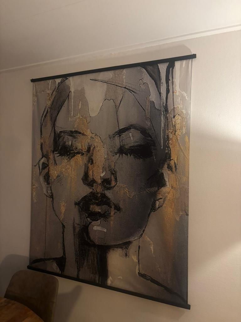 Wanddecoratie vrouwenhoofd, 140 cm, Meerkleurig, Ophalen of Verzenden, Zo goed als nieuw