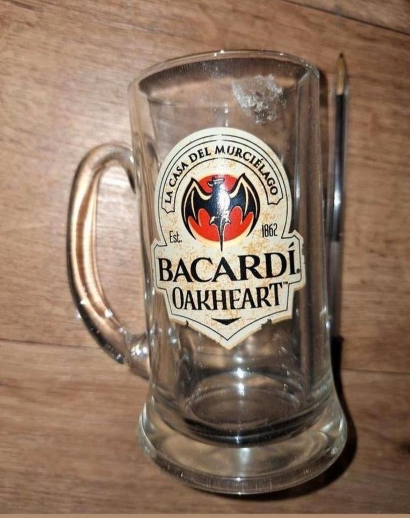 Bacardi Oakheart Glas - Stevig Bierpul Design, Ophalen of Verzenden, Zo goed als nieuw