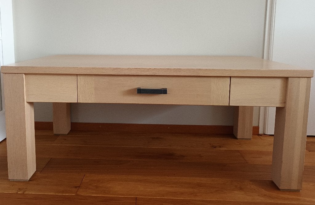 salontafel eiken whitewash, Ophalen, Gebruikt, 100 tot 150 cm, Eikenhout