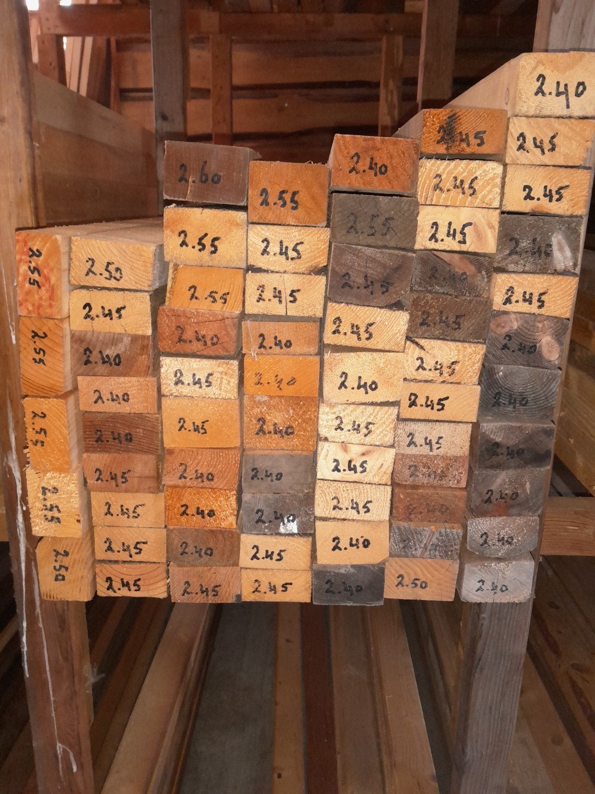 mooie nette gebruikte balkjes, Doe-het-zelf en Verbouw, Hout en Planken, Gebruikt, Ophalen of Verzenden, 200 tot 250 cm, 50 mm of meer