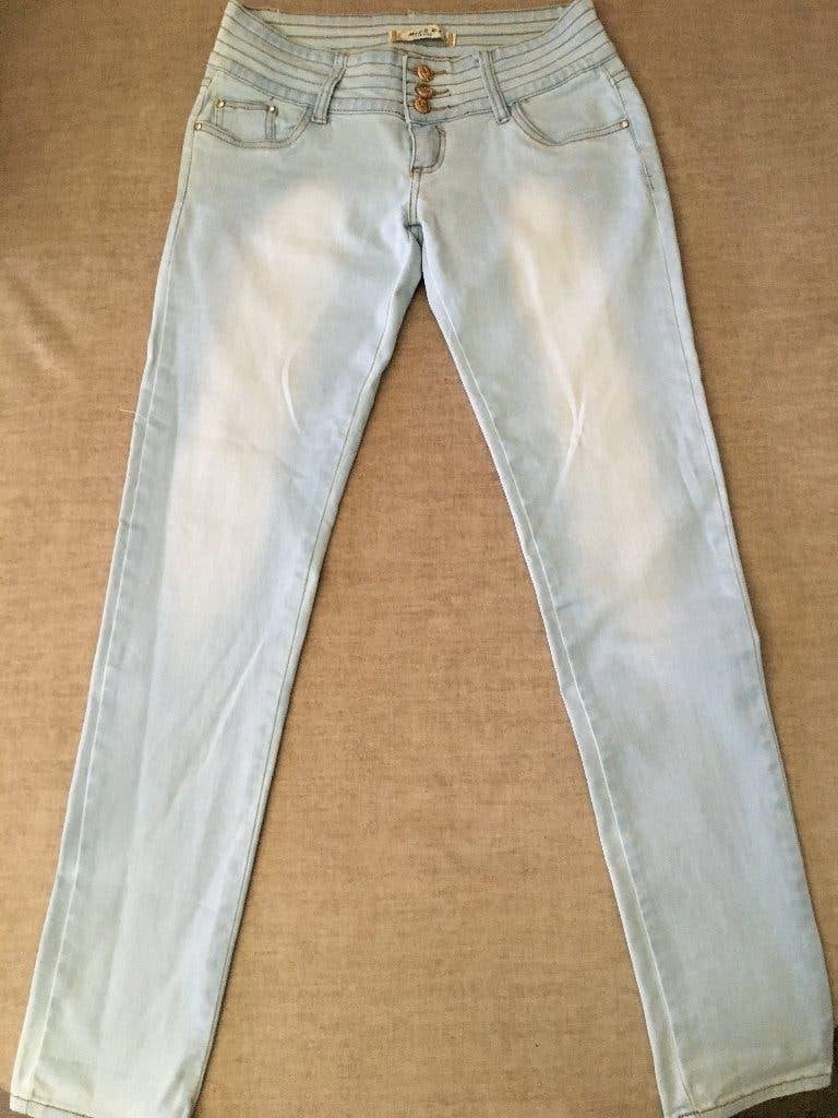 Mooie lichtblauwe Denim Jeans MISS RJ mt. XLarge/42, Verzenden, Gedragen, Blauw, W33 - W36 (confectie 42/44)