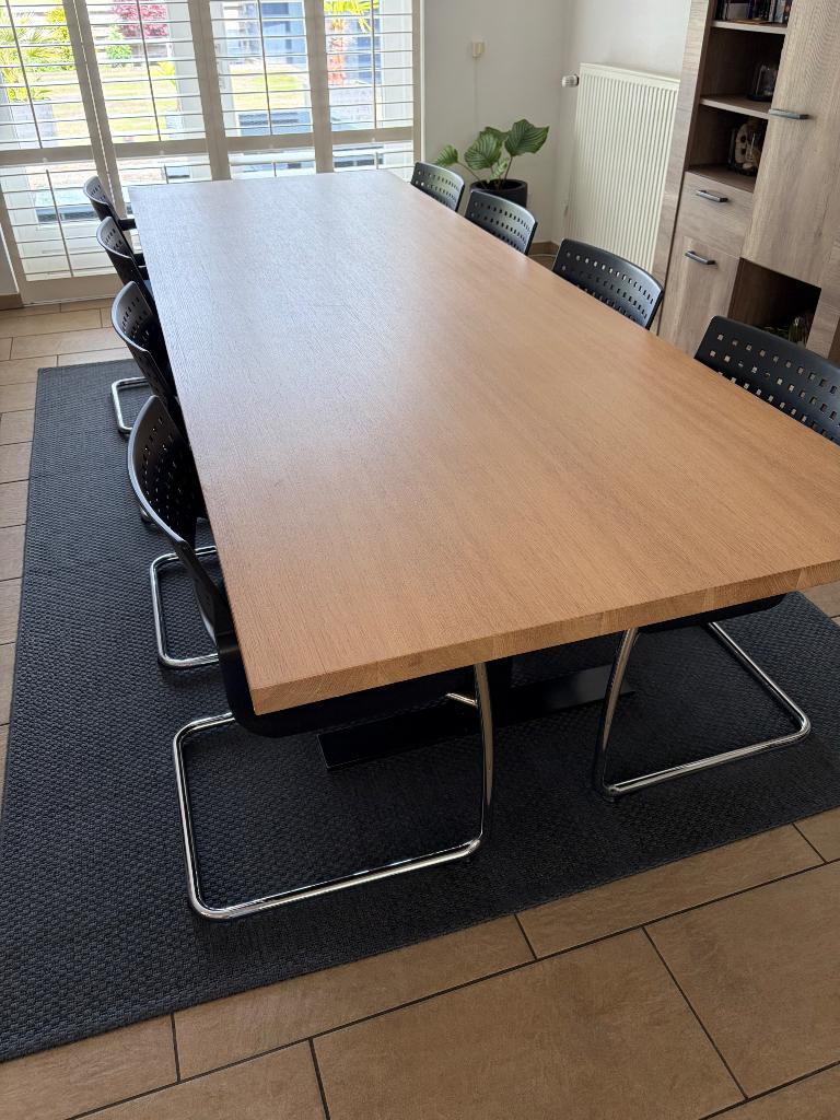 Eettafel en 10 stoelem, Huis en Inrichting, Tafels | Eettafels, Ophalen, Gebruikt, 100 tot 150 cm, 200 cm of meer