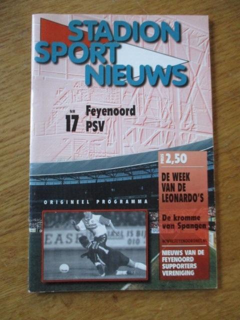 Programmaboekje 17 Feyenoord - PSV 25 februari 2001, Ophalen of Verzenden, Gelezen, Watersport en Hengelsport