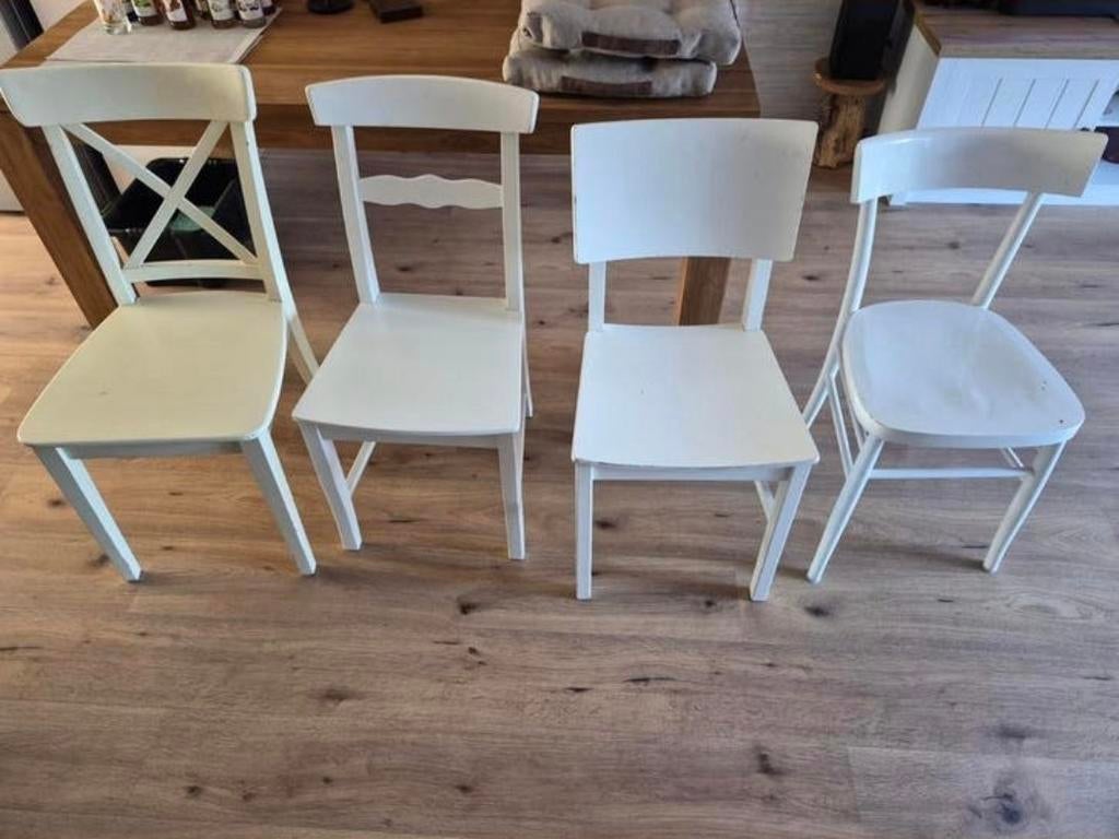 GRATIS 4 stoelen, Huis en Inrichting, Stoelen, Ophalen, Gebruikt, Bruin