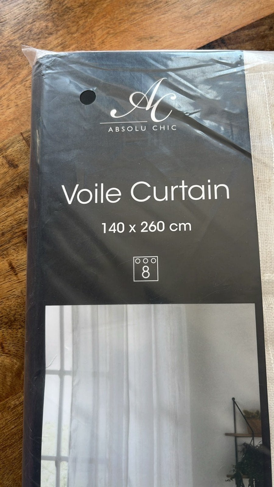 Absolu Chic Voile Gordijn - 140x260 cm, Overige merken, Wit, Nieuw, Ophalen of Verzenden