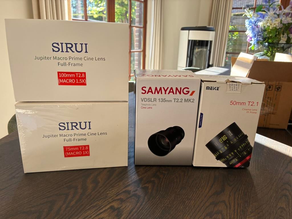 Cine lenzen Meike / Sirui / Samyang EF + RF, Overige merken, 20x of meer, Ophalen of Verzenden, Zo goed als nieuw