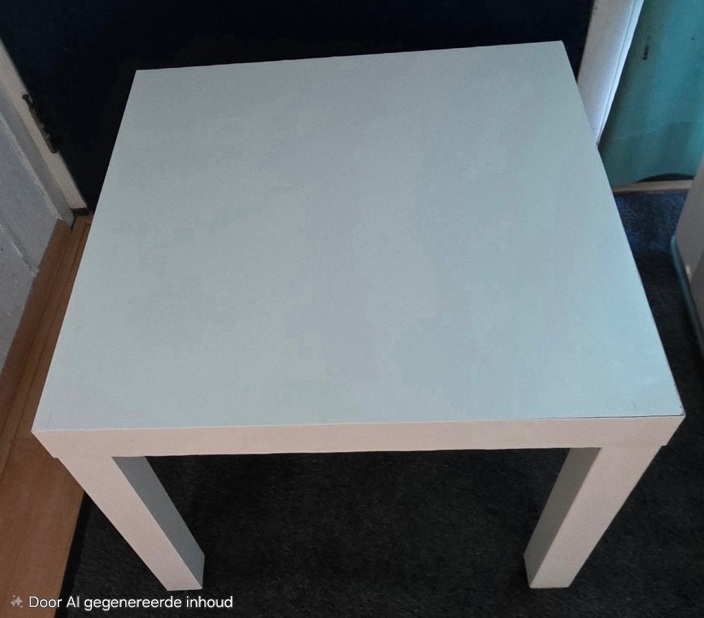 2 witte vierkante bijzet tafeltjes IKEA, Huis en Inrichting, Tafels | Salontafels, Ophalen, Overige materialen, 50 tot 100 cm