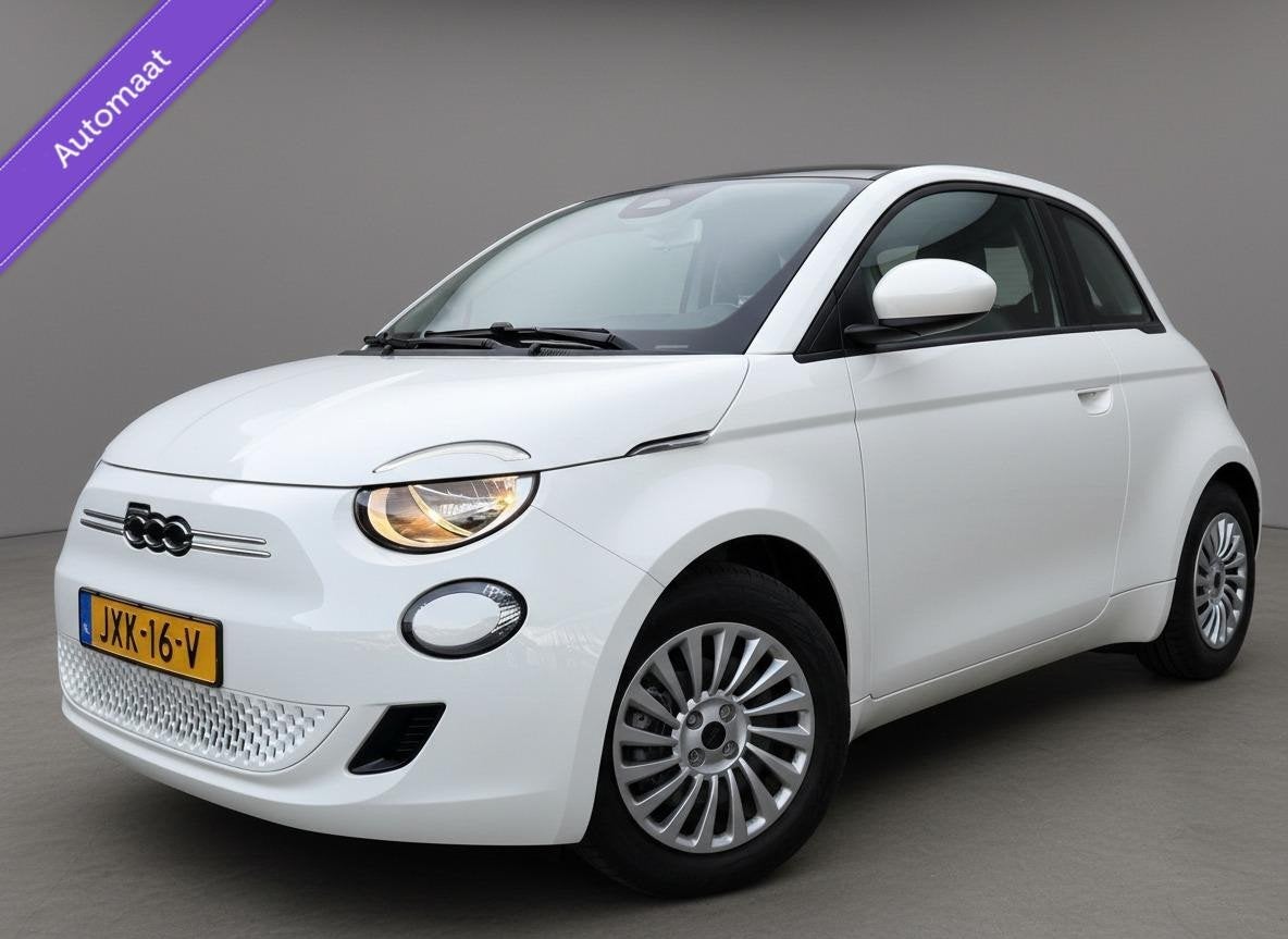 Fiat 500 24 kWh Navi Camera Carplay Led Cruise SOH 100% Eers, Dealer onderhouden, Stof, Gebruikt, 95 pk