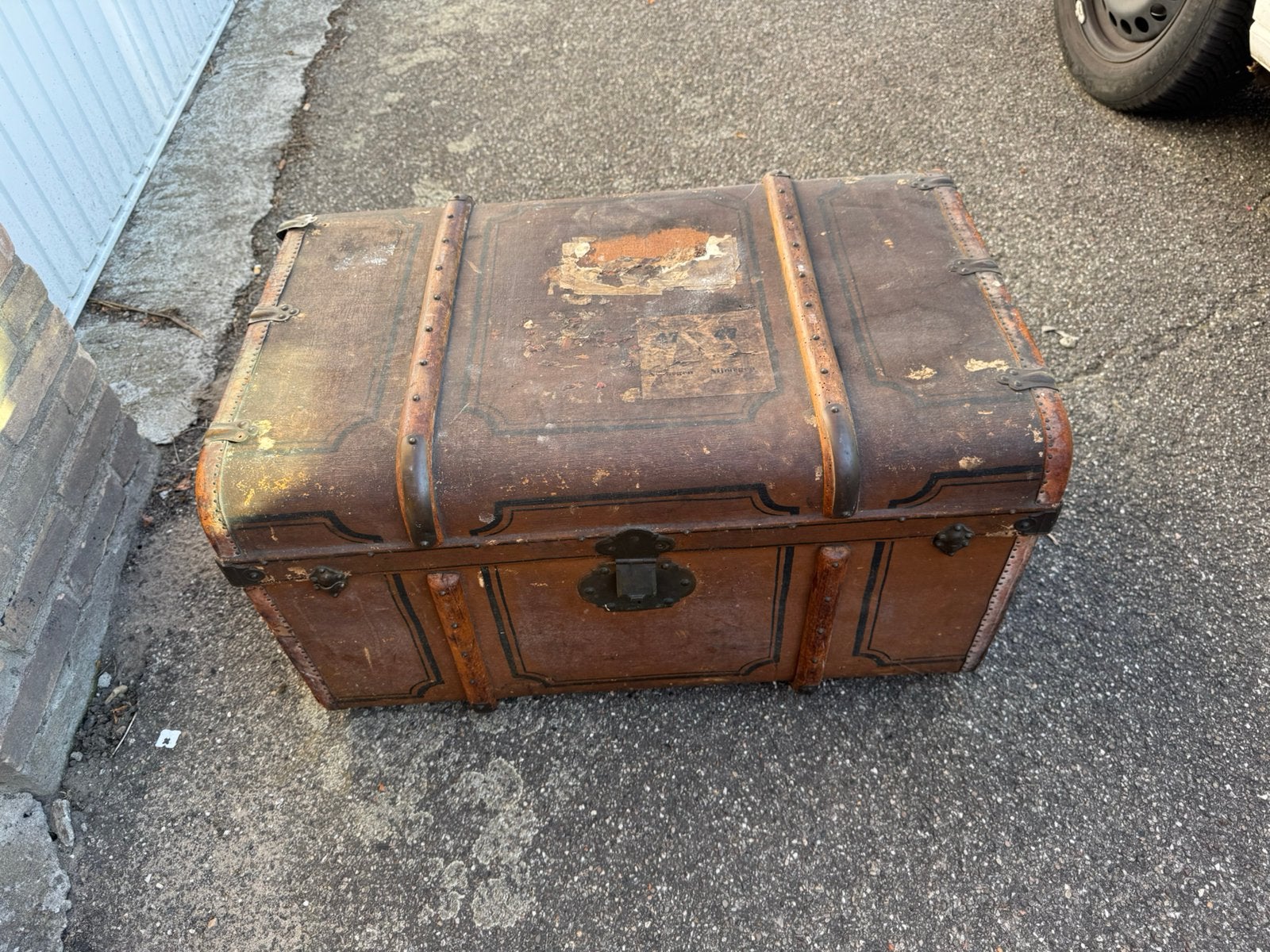 Oude  vintage hutkoffer, kist, dekenkist, reiskist, Huis en Inrichting, Ophalen, 50 – 75, Gebruikt, 50 tot 100 cm