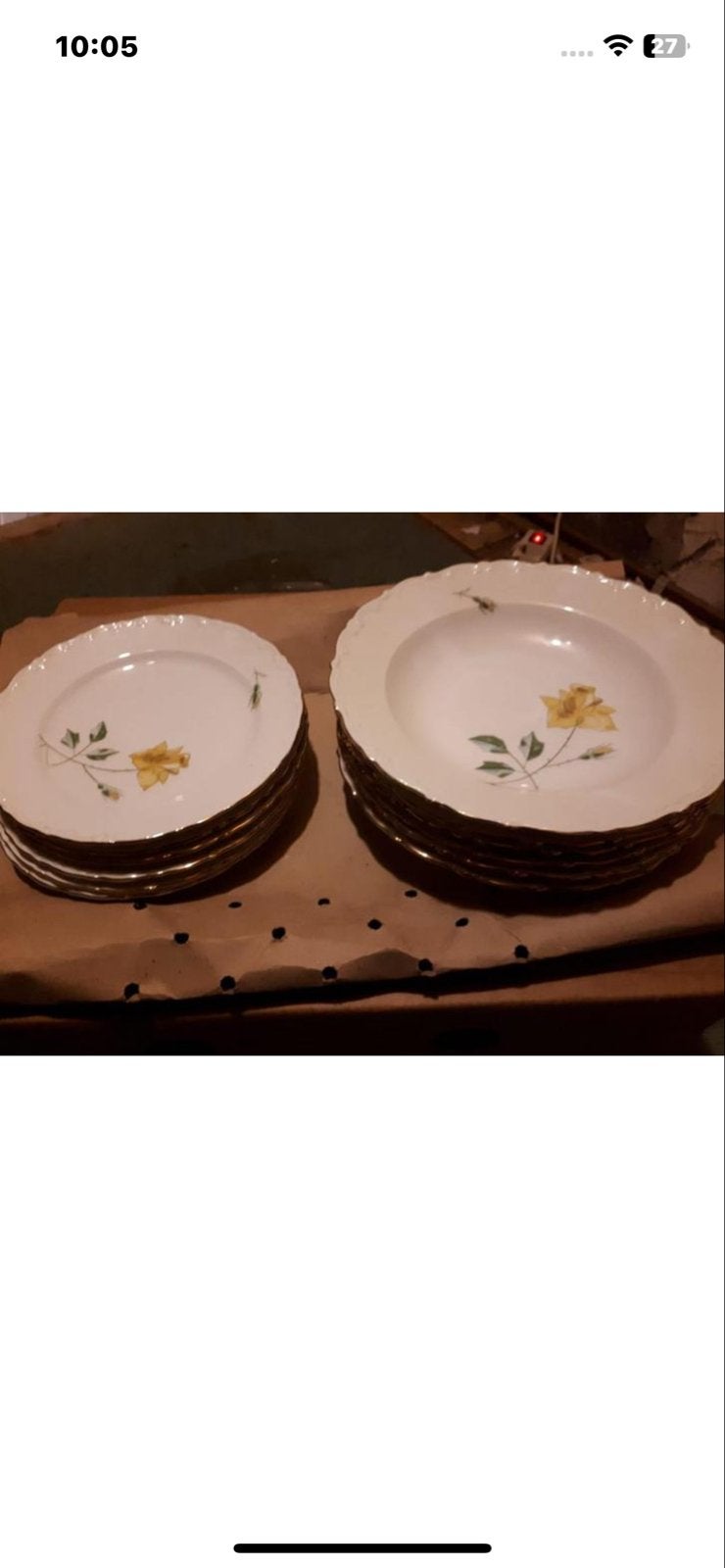Vintage Kahla Porseleinen Servies met Gele Bloemen, Huis en Inrichting, Keuken | Servies, Ophalen, Gebruikt, Overige merken, Vintage
