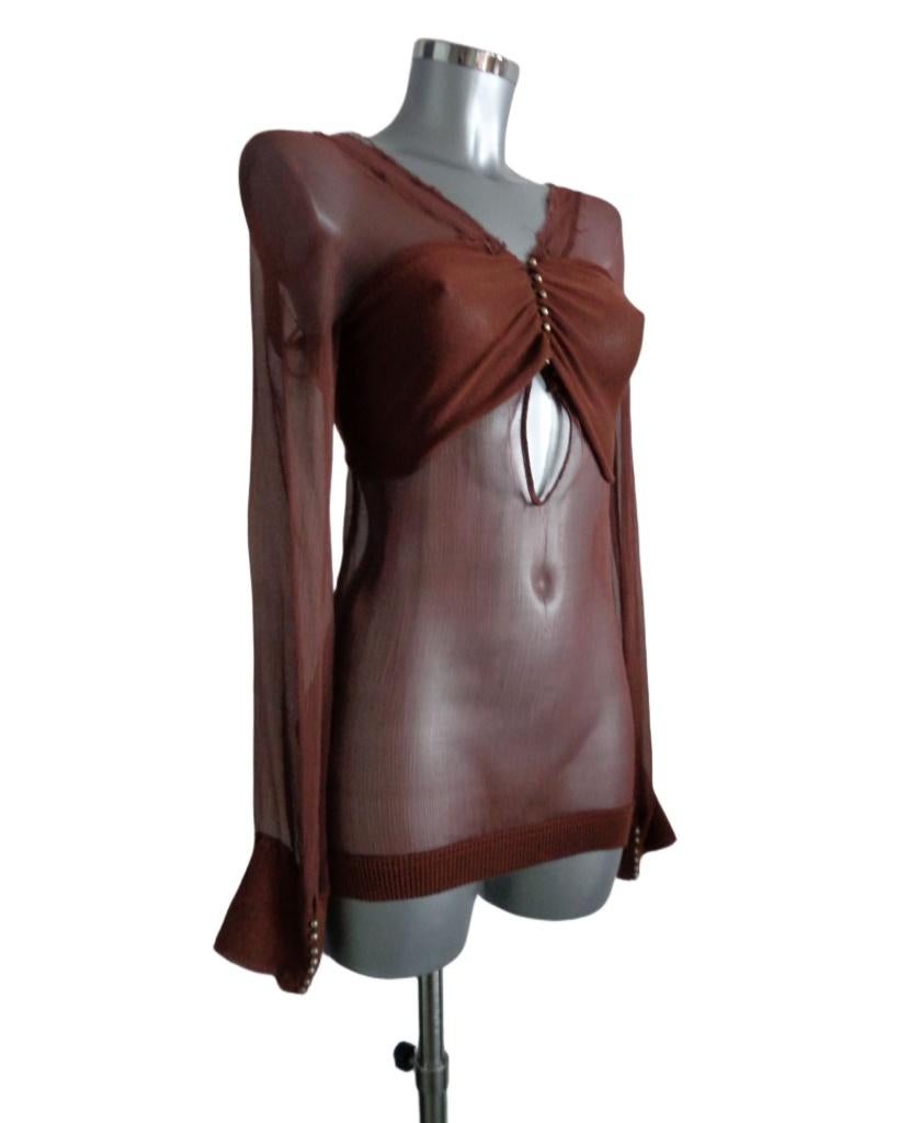Patrizia Pepe 100% zijden blouse, IT44-NL38 NIEUW, kaartjes, Kleding | Dames, Maat 38/40 (M), Bruin, Nieuw, Ophalen of Verzenden