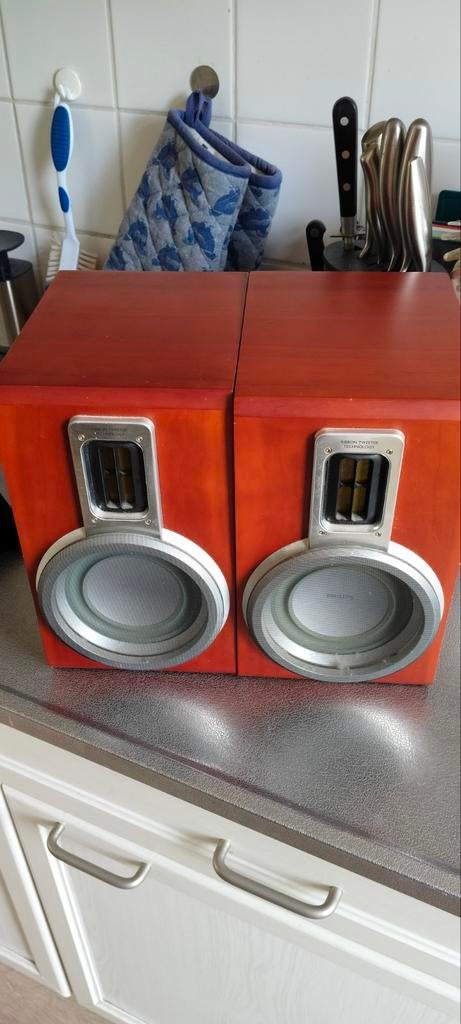 Philips luidsprekers met Ribbon tweeters, Ophalen of Verzenden, Minder dan 60 watt, Front, Rear of Stereo speakers, Philips