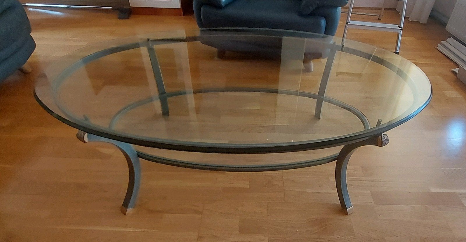 Glazen salontafel met metalen onderstel - Straluma, Ophalen