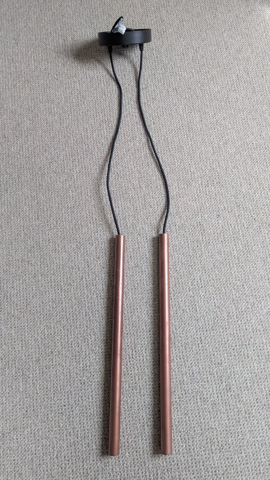Moderne koperkleurige hanglamp met G9 LED lampen, Ophalen, Gebruikt, Metaal, G9
