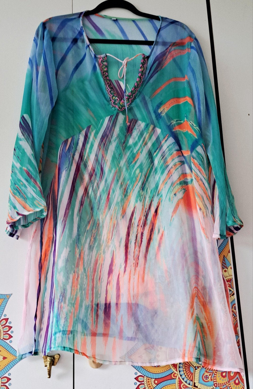 Prachtige voile gypsy, boho tuniek L/XL nu 7,50 ipv 15,00, Ophalen of Verzenden, Zo goed als nieuw, Maat 42/44 (L), Overige kleuren