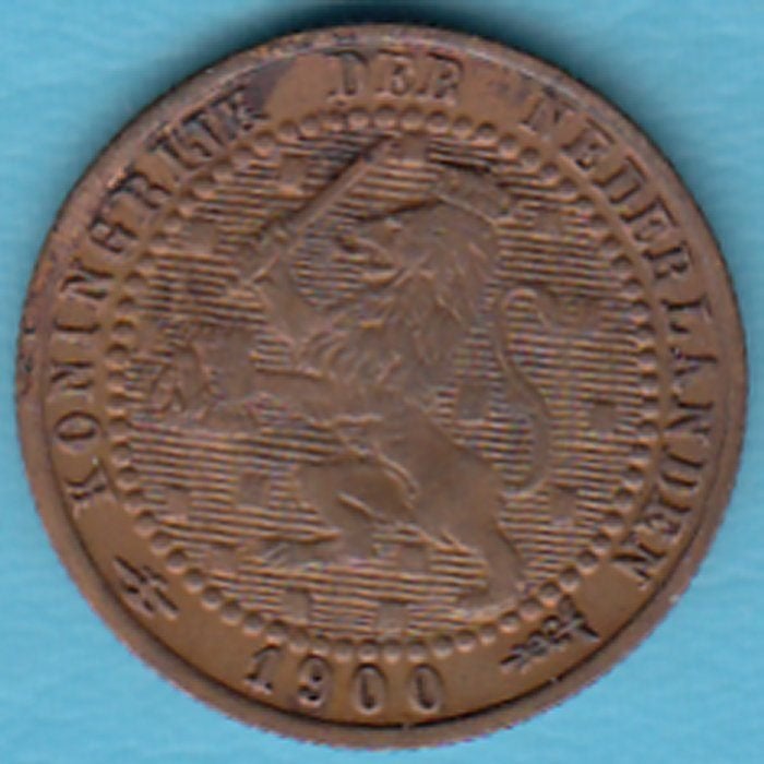 Nederland 1 cent 1900 b Wilhelmina, Sch. 968 in munthouder, Postzegels en Munten, Munten | Nederland, Ophalen of Verzenden, Koningin Wilhelmina