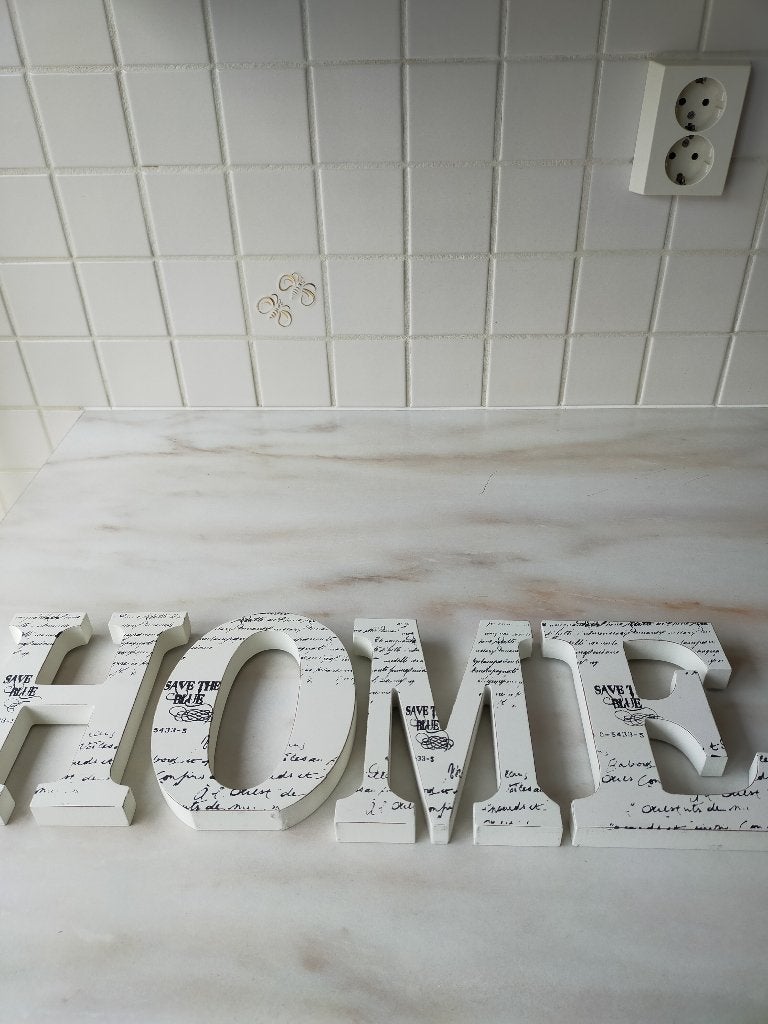 Home en Love Letters, Ophalen, 15 cm, Hout, Decoratieobject