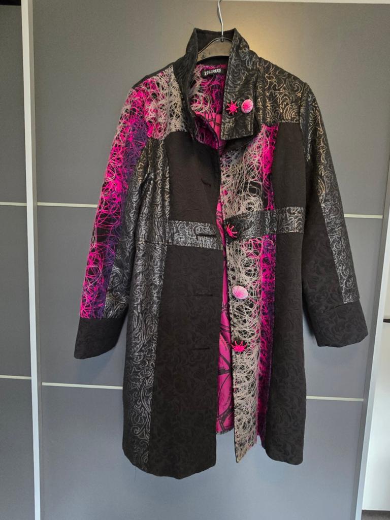101 IDEES Jas met kleurrijke borduursels en patronen, Zwart, Ophalen of Verzenden, Gedragen, Maat 42/44 (L)