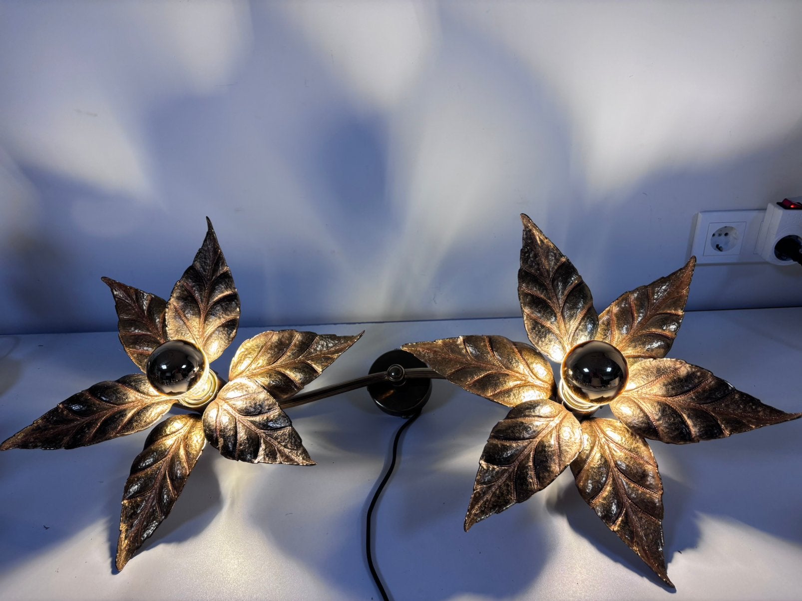 Vintage Willy Daro voor Massive Wandlamp  Hollywood Regency, Ophalen of Verzenden, Zo goed als nieuw