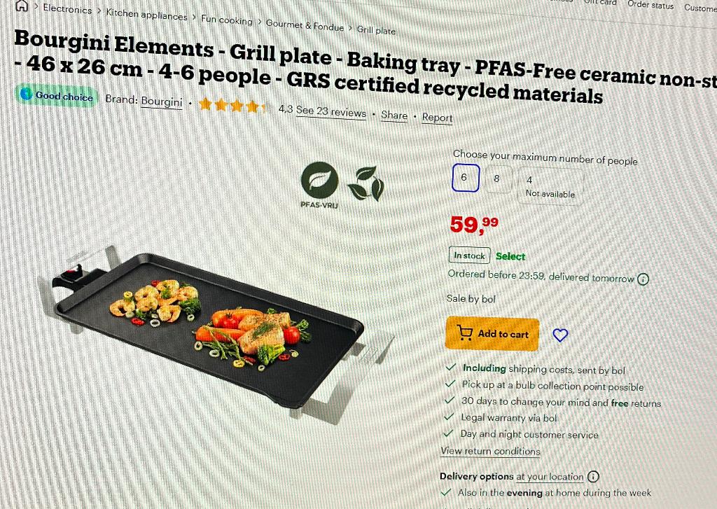 Electric Grill Plate, Ophalen of Verzenden, Nieuw, Tafelgrill