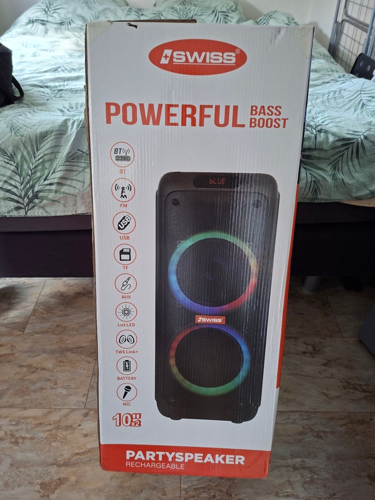 Partyspeaker 80W met microfoons en afstandsbediening, Audio, Tv en Foto, Luidsprekers, Nieuw, Party speaker, 60 tot 120 watt, Overige merken