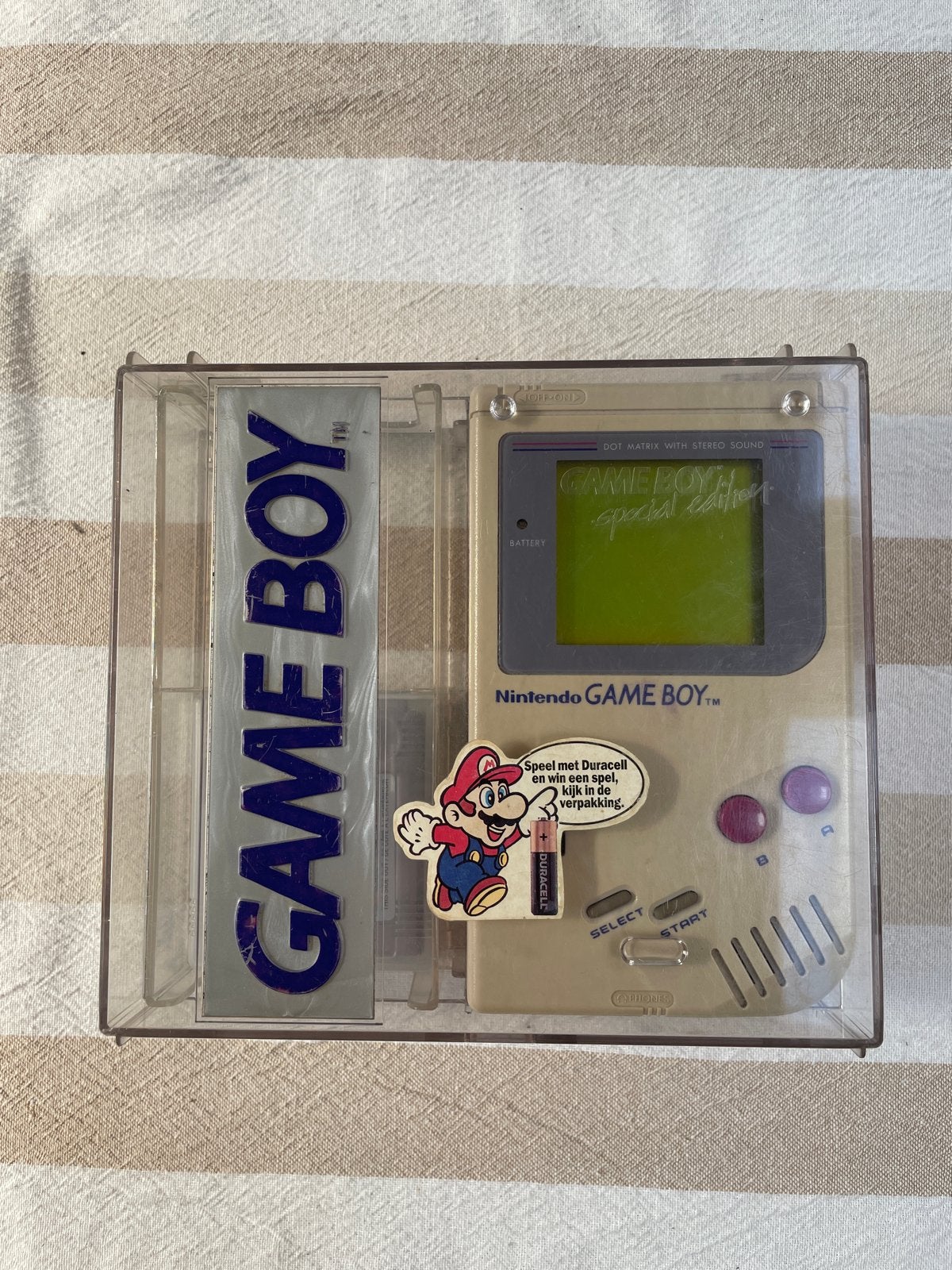 Nintendo Game Boy Classic met Tetris en display case, Verzenden, Gebruikt, Game Boy Classic, Met games