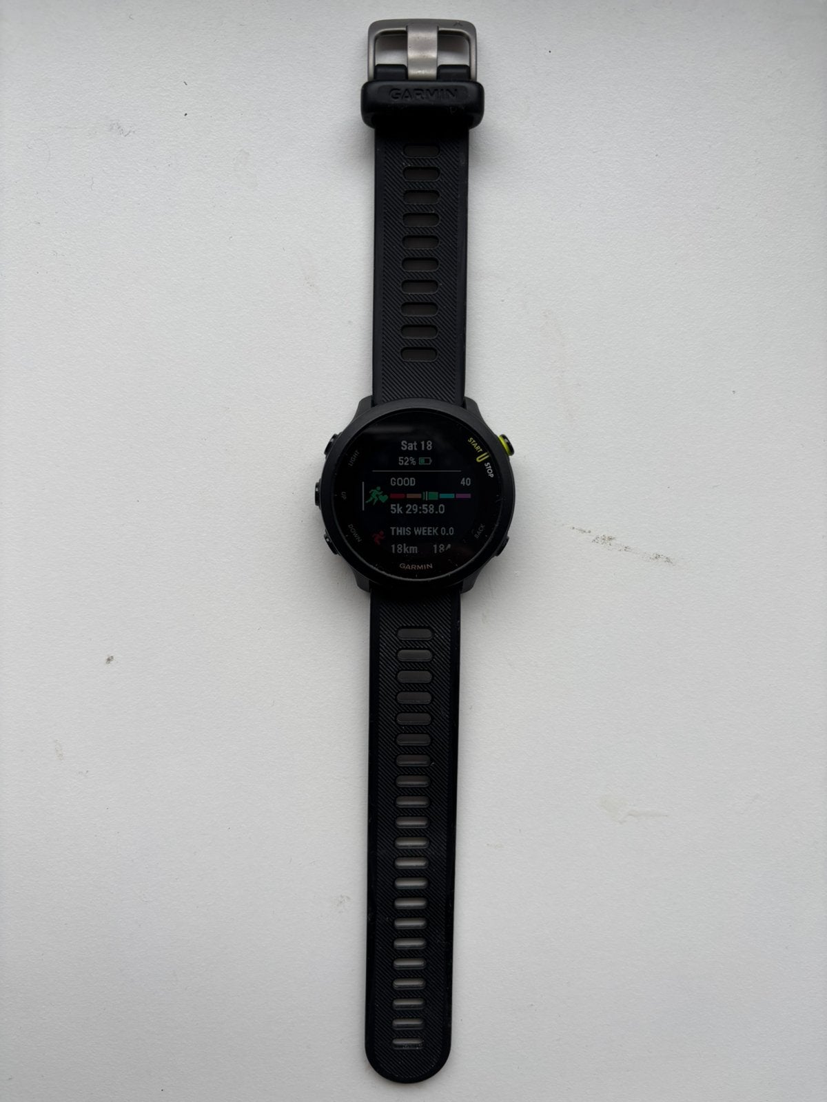 Garmin Forerunner 55 – Krasvrij & zeer nette staat, Zwart, Ophalen of Verzenden, Zo goed als nieuw, Waterdicht