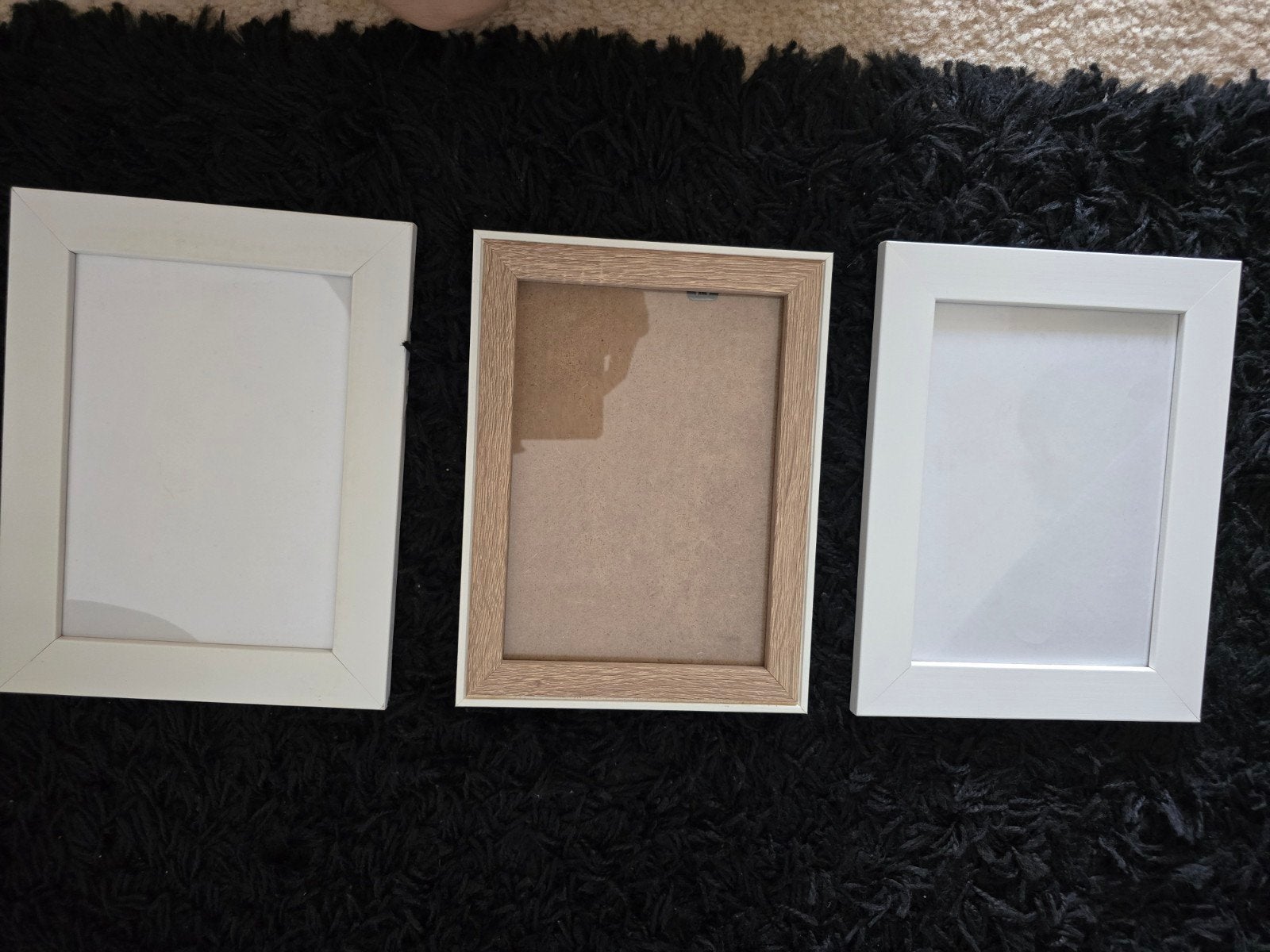 Set van 3 fotolijsten wit / hout -ZGAN, Ophalen of Verzenden, Zo goed als nieuw