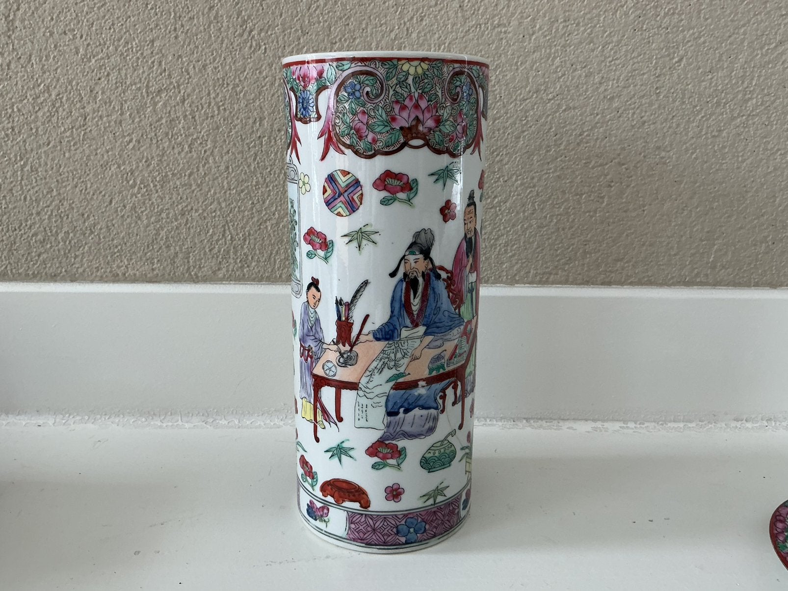 Oude Chinese Vaas Famille Rose met merkteken, Antiek en Kunst, Antiek | Vazen, Ophalen of Verzenden